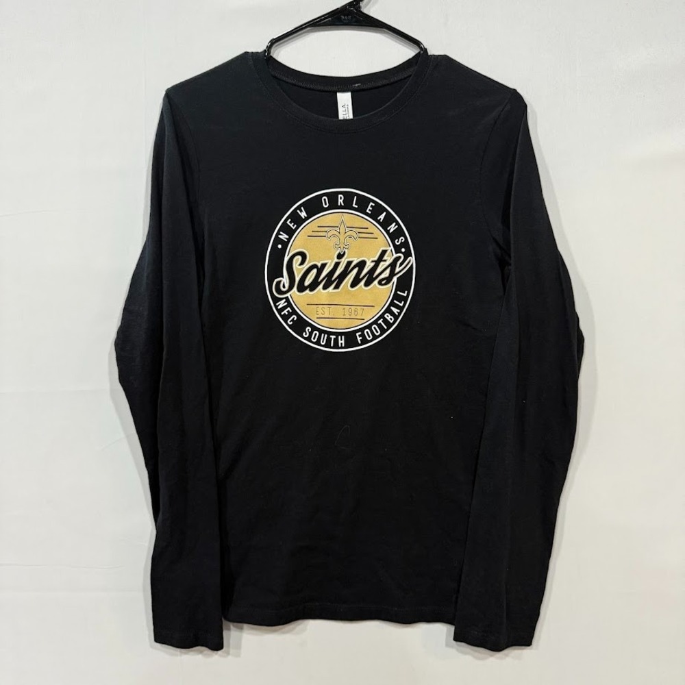 Bella Canvas New Orleans Saints NFL Long Sleeve Graphic T-Shirt Black‎ XL Womens